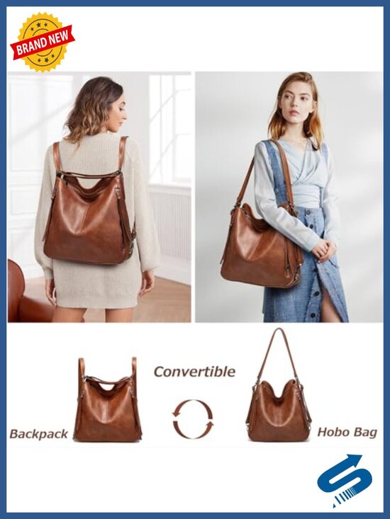Convertible Backpack Purse Hobo Bag Crossbody Shoulder Bag Satchel Set 3pcs